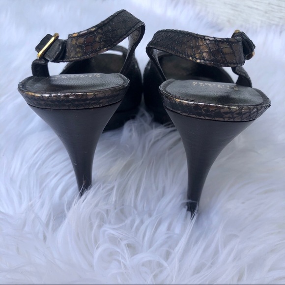 Stuart Weitzman Snakeskin Peep Toe Heels - Picture 8 of 8